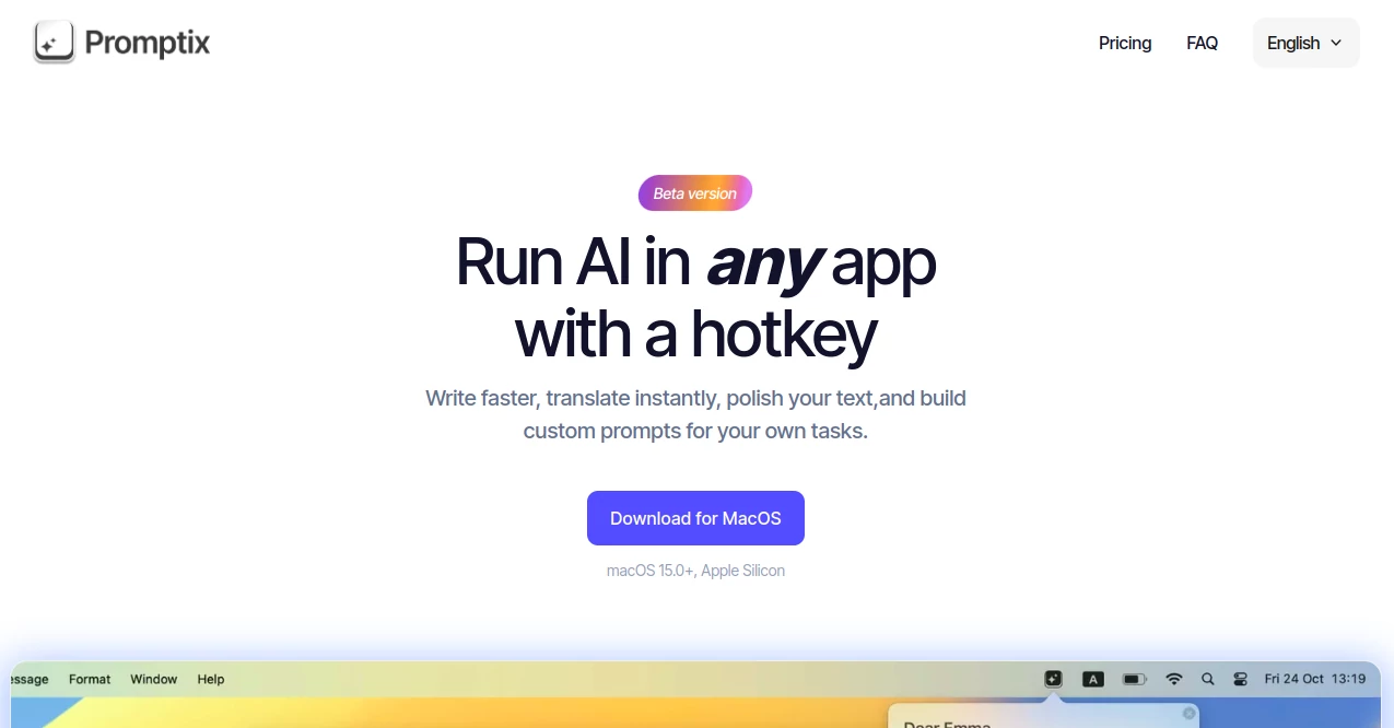 Screenshot of promptix – An AI tool in the ,AI Writing Assistants ,AI Code Assistant ,AI Productivity Tools ,AI Notes Assistant  category, showcasing its interface and key features.