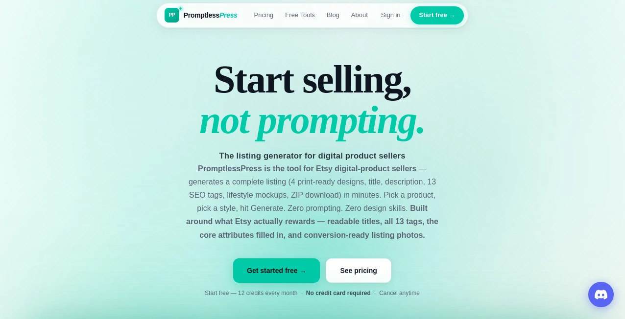 Screenshot of PromptlessPress – An AI tool in the ,AI Photo & Image Generator ,AI SEO Assistant ,AI E-commerce Assistant ,AI Product Description Generator  category, showcasing its interface and key features.