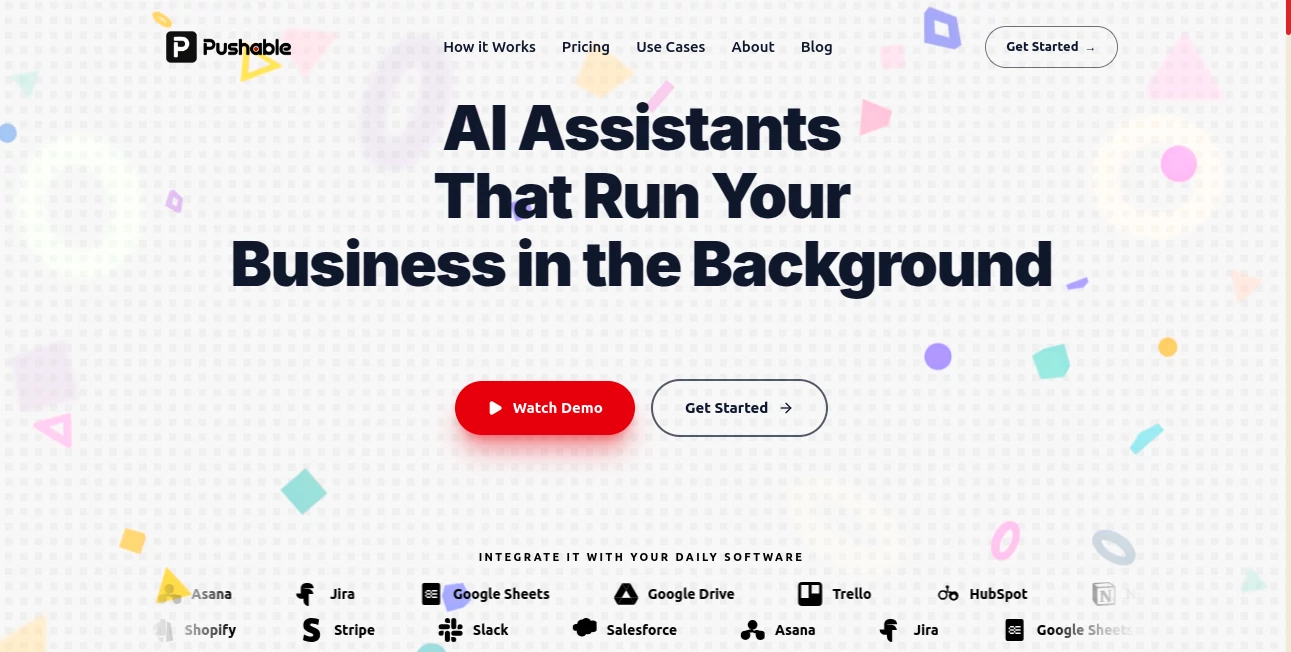 Screenshot of Pushable AI – An AI tool in the ,AI Team Collaboration ,AI Productivity Tools ,AI Business Ideas Generator ,AI Workflow Management  category, showcasing its interface and key features.