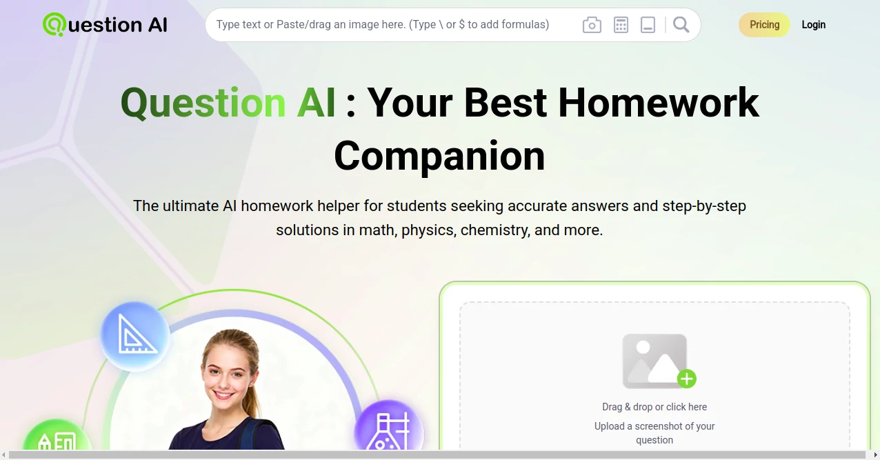 Screenshot of Question AI – An AI tool in the ,AI Tutorial ,AI Documents Assistant ,AI Homework Helper ,AI Education Assistant  category, showcasing its interface and key features.