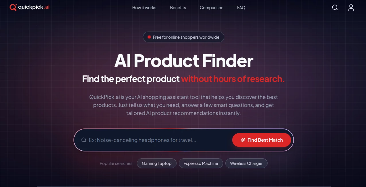 Screenshot of QuickPick – An AI tool in the ,AI Life Assistant  category, showcasing its interface and key features.