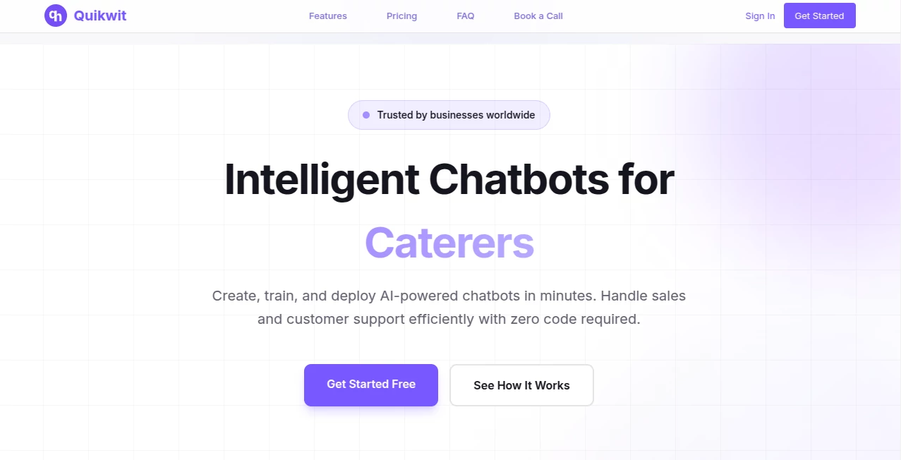 Screenshot of Quikwit – An AI tool in the ,AI Customer Service Assistant ,AI Lead Generation ,AI Chatbot ,AI Scheduling  category, showcasing its interface and key features.
