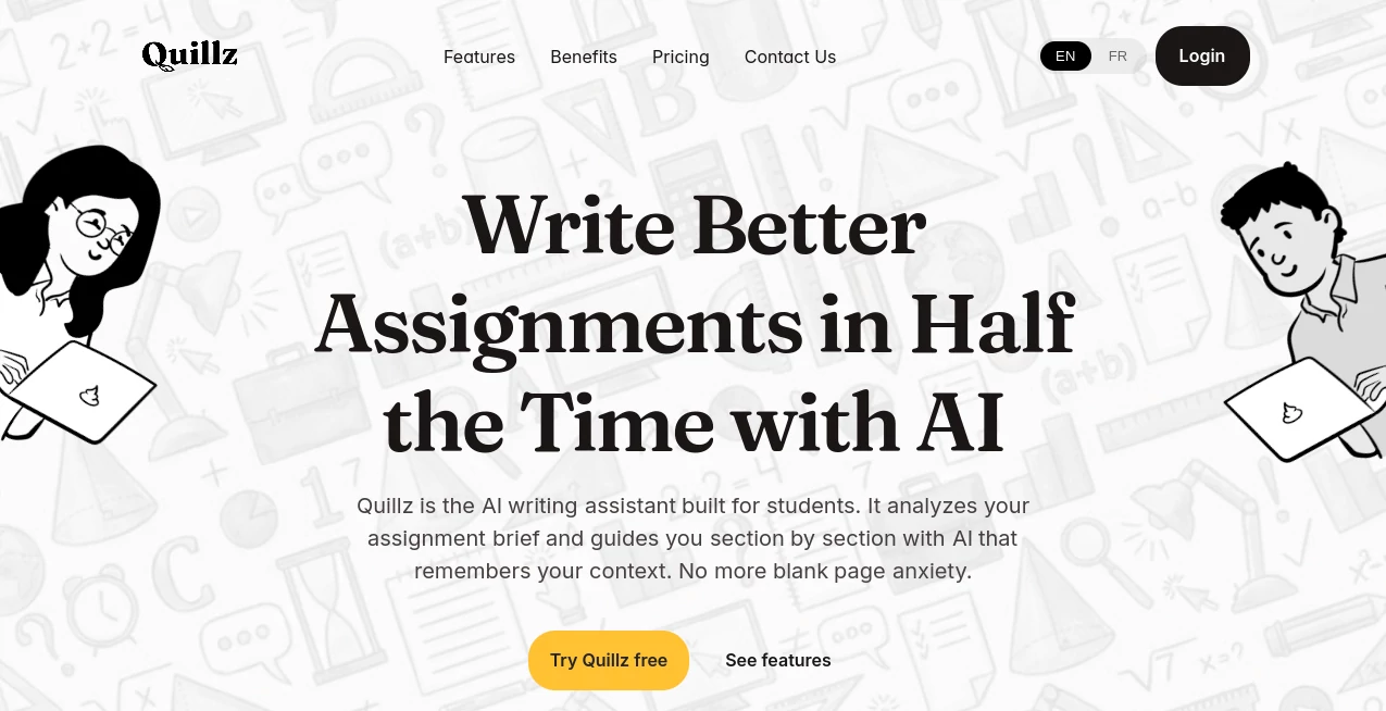 Screenshot of Quillz – An AI tool in the ,AI Blog Writer ,AI Content Generator ,AI Copywriting ,AI Writing Assistants  category, showcasing its interface and key features.