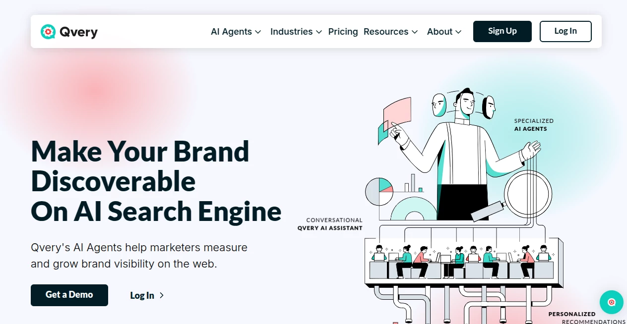 Screenshot of Qvery – An AI tool in the ,AI Research Tool ,AI Analytics Assistant ,AI SEO Assistant ,AI Digital Marketing Generator  category, showcasing its interface and key features.