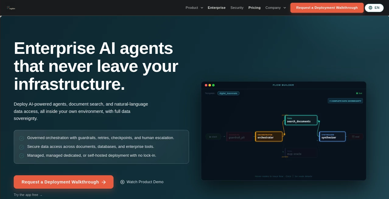Screenshot of Raghim – An AI tool in the ,AI Developer Tools ,AI Knowledge Base ,AI Workflow Management ,AI Documents Assistant  category, showcasing its interface and key features.