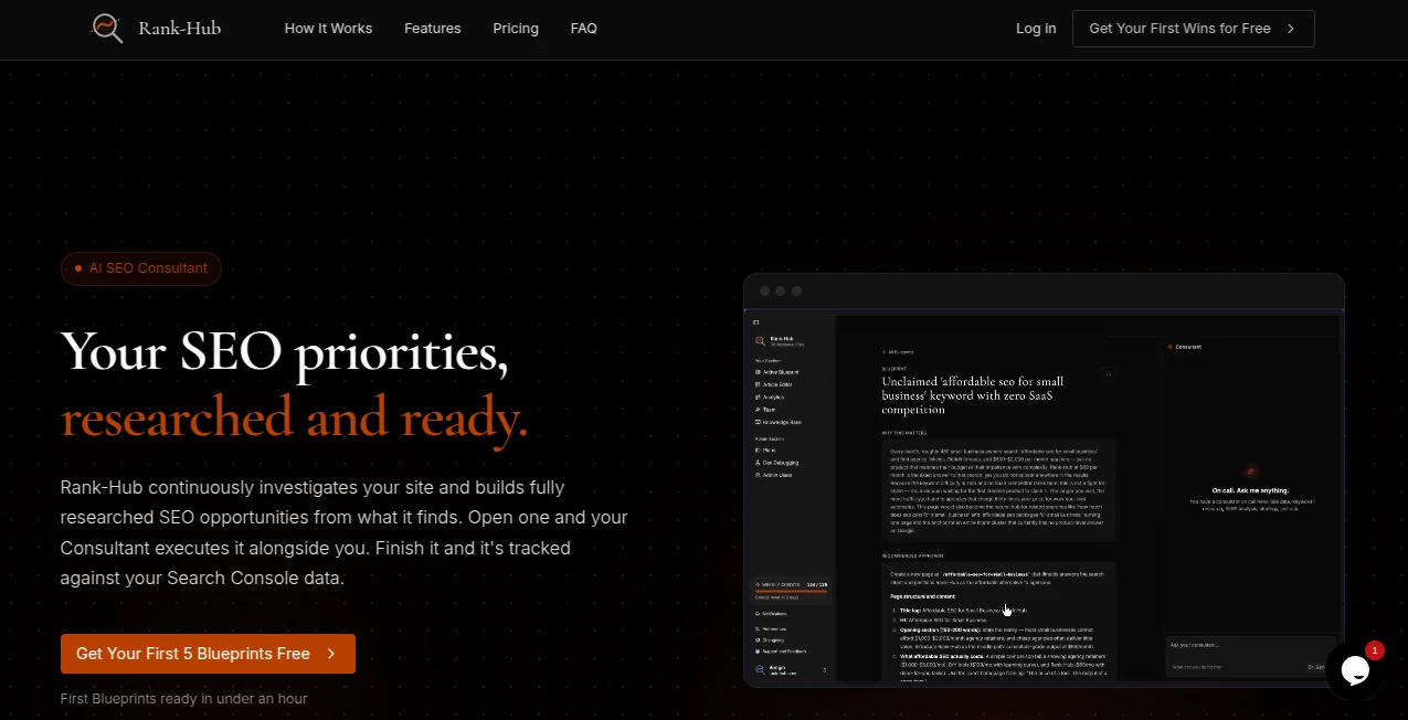 Screenshot of Rank-Hub – An AI tool in the ,AI Research Tool ,AI E-commerce Assistant ,AI SEO Assistant ,AI Marketing Plan Generator  category, showcasing its interface and key features.
