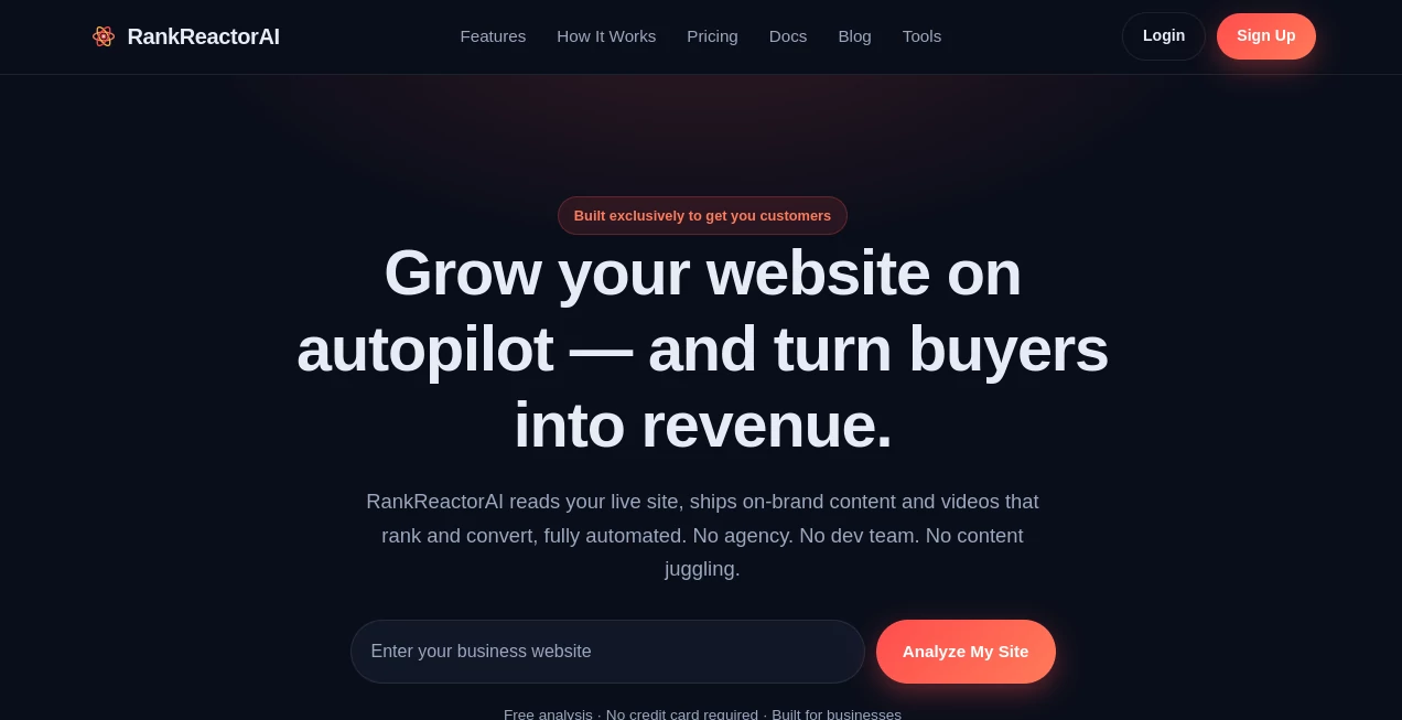 Screenshot of Rank Reactor AI – An AI tool in the ,Marketing ,AI SEO Assistant ,AI Digital Marketing Generator ,AI Social Media Assistant  category, showcasing its interface and key features.