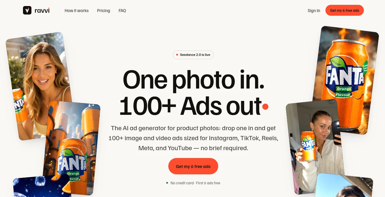 Screenshot of Ravvi – An AI tool in the ,AI Ad Creative Assistant ,AI Ad Generator ,AI Advertising Assistant  category, showcasing its interface and key features.