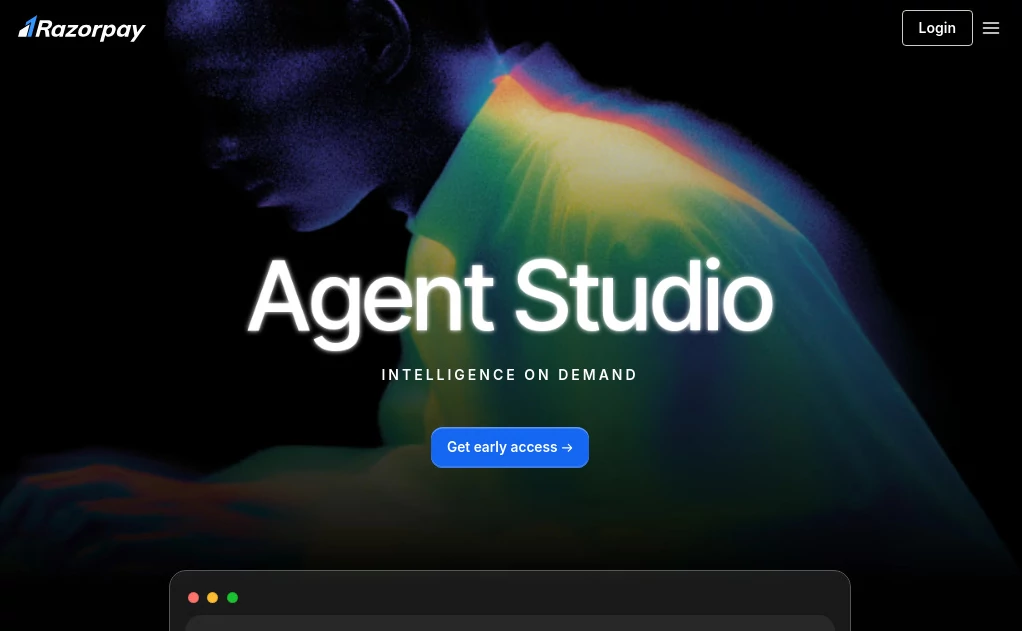 Screenshot of Razorpay Agent Studio – An AI tool in the ,AI Workflow Management ,AI Sales Assistant ,AI Analytics Assistant ,AI E-commerce Assistant  category, showcasing its interface and key features.