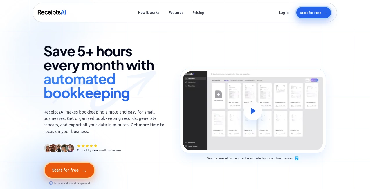 Screenshot of ReceiptsAI – An AI tool in the ,AI Documents Assistant ,AI Accounting Assistant ,AI Productivity Tools ,AI Files Assistant  category, showcasing its interface and key features.