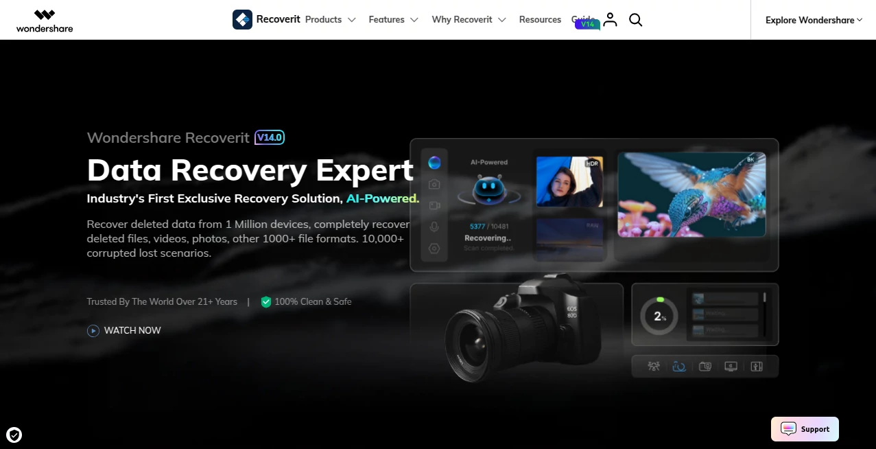 Screenshot of Recoverit – An AI tool in the ,Other  category, showcasing its interface and key features.