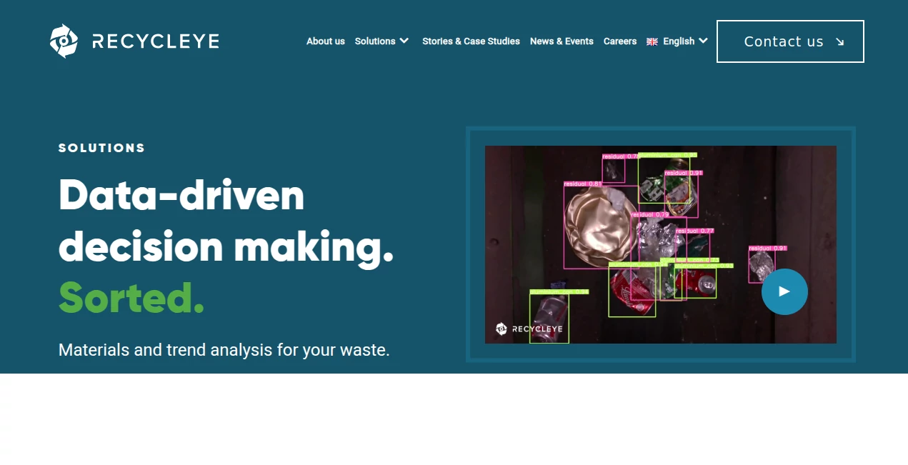 Screenshot of Recycleye Insights – An AI tool in the ,AI Data Mining ,AI Analytics Assistant ,Business  category, showcasing its interface and key features.