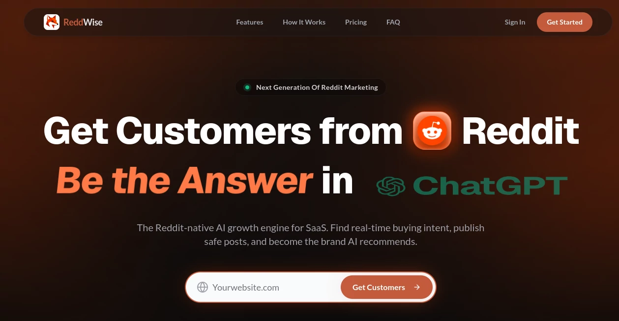 Screenshot of Reddwise – An AI tool in the ,AI Research Tool ,AI Customer Service Assistant ,AI Social Media Assistant ,Marketing  category, showcasing its interface and key features.