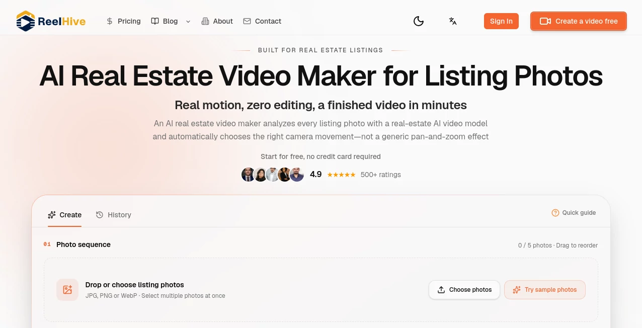 Screenshot of ReelHive – An AI tool in the ,AI Image to Video ,AI Video Generator ,Video  category, showcasing its interface and key features.