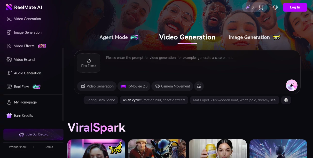 Screenshot of ReelMate AI – An AI tool in the ,AI Script Writing ,AI Video Editor ,AI Text to Video ,AI Video Generator  category, showcasing its interface and key features.