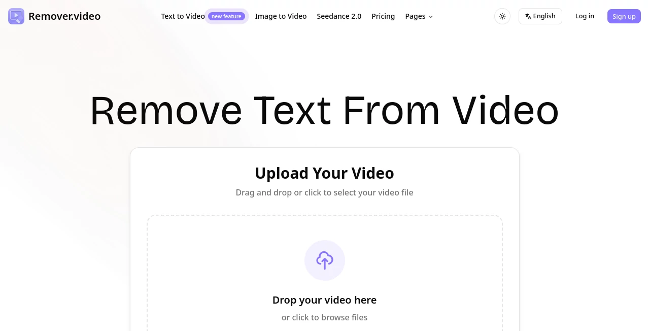 Screenshot of Remover.video – An AI tool in the ,AI Video Editor ,AI Video Enhancer ,AI Social Media Assistant ,AI UGC Video Generator  category, showcasing its interface and key features.
