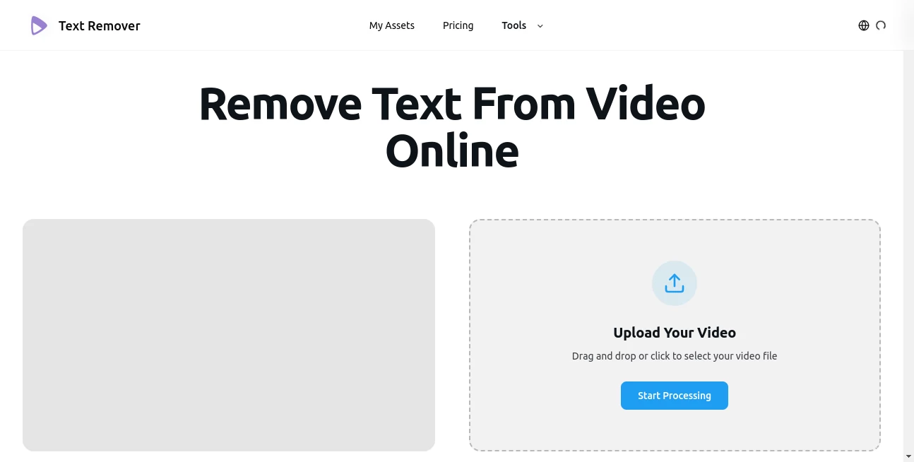 Screenshot of text-remover – An AI tool in the ,AI Video to Video ,Photo & Image Editor ,AI Video Editor ,AI Video Enhancer  category, showcasing its interface and key features.