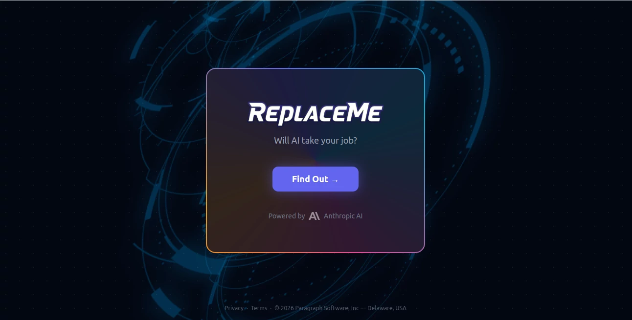 Screenshot of ReplaceMe – An AI tool in the ,AI Research Tool ,AI Recruiting ,AI Education Assistant  category, showcasing its interface and key features.