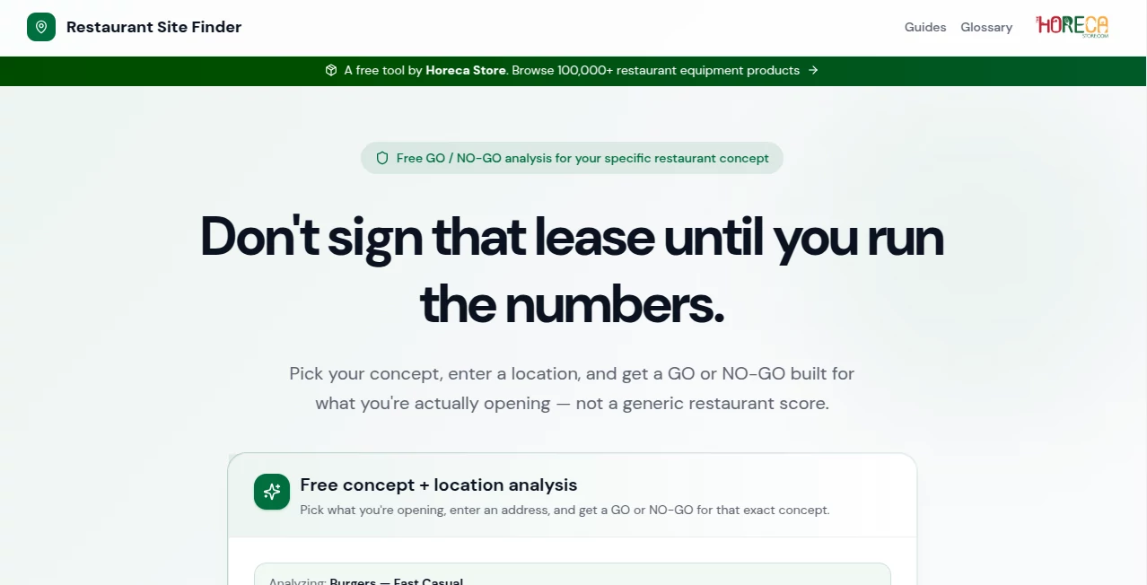Screenshot of Restaurant Site Finder – An AI tool in the ,AI Website Builder ,AI Business Ideas Generator ,AI SEO Assistant ,AI Digital Marketing Generator  category, showcasing its interface and key features.