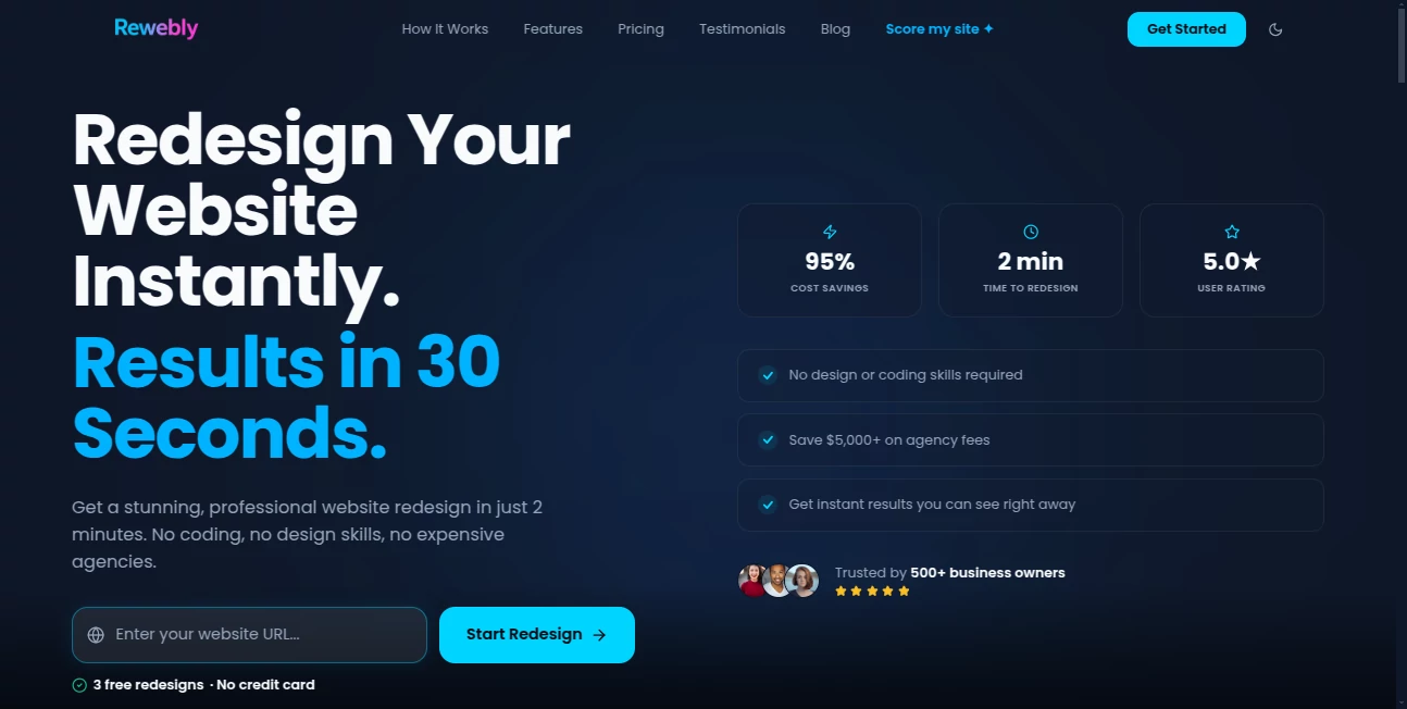 Screenshot of Rewebly – An AI tool in the ,AI Landing Page Builder ,AI Website Builder ,AI No-Code & Low-Code ,AI Design Assistant  category, showcasing its interface and key features.