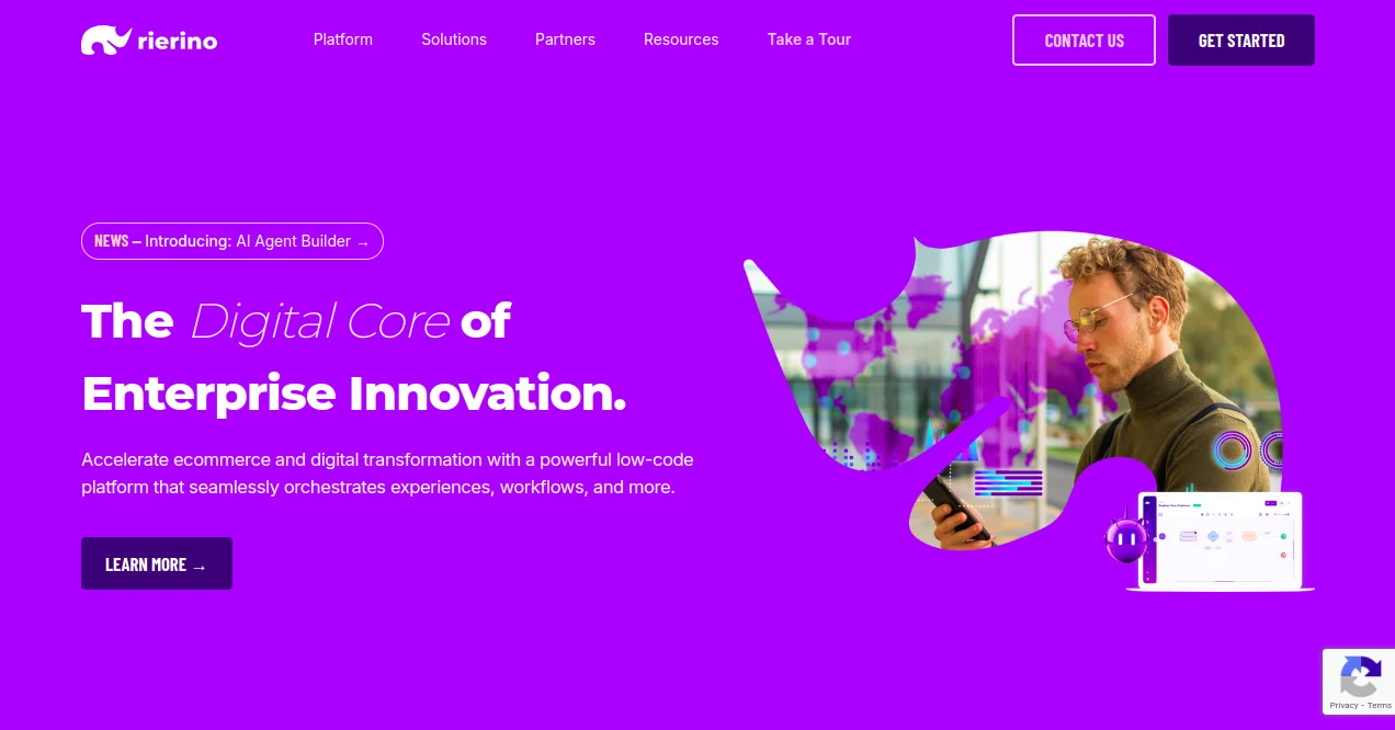 Screenshot of Rierino – An AI tool in the ,AI Productivity Tools ,Code & IT ,Business  category, showcasing its interface and key features.