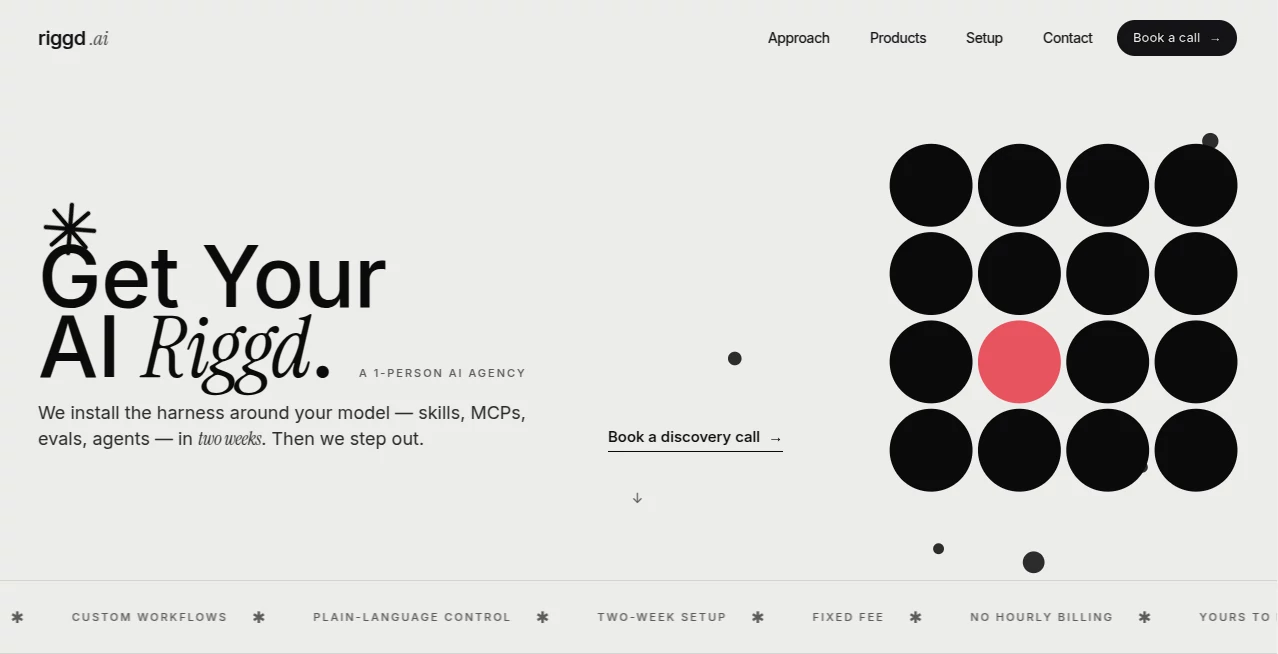 Screenshot of Riggd – An AI tool in the ,AI Workflow Management ,AI App Builder ,AI Consulting Assistant ,AI Developer Tools  category, showcasing its interface and key features.