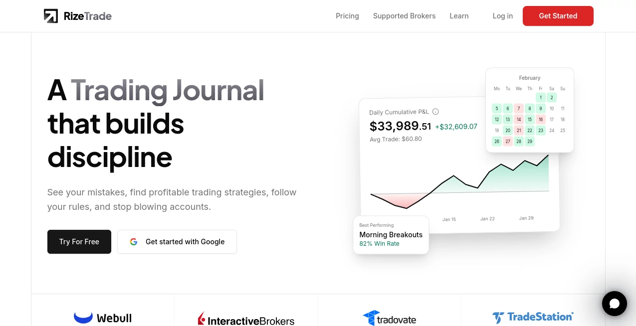 Screenshot of RizeTrade – An AI tool in the ,AI Trading Bot Assistant ,AI Investing Assistant ,AI Analytics Assistant  category, showcasing its interface and key features.