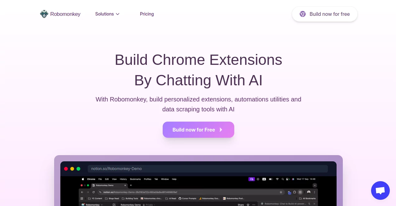 Screenshot of Robomonkey – An AI tool in the ,AI App Builder ,AI No-Code & Low-Code ,AI Code Generator ,AI Developer Tools  category, showcasing its interface and key features.