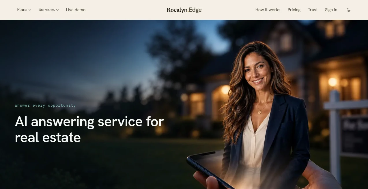 Screenshot of RocalynEdge – An AI tool in the ,AI Business Ideas Generator ,AI Productivity Tools ,AI Workflow Management  category, showcasing its interface and key features.