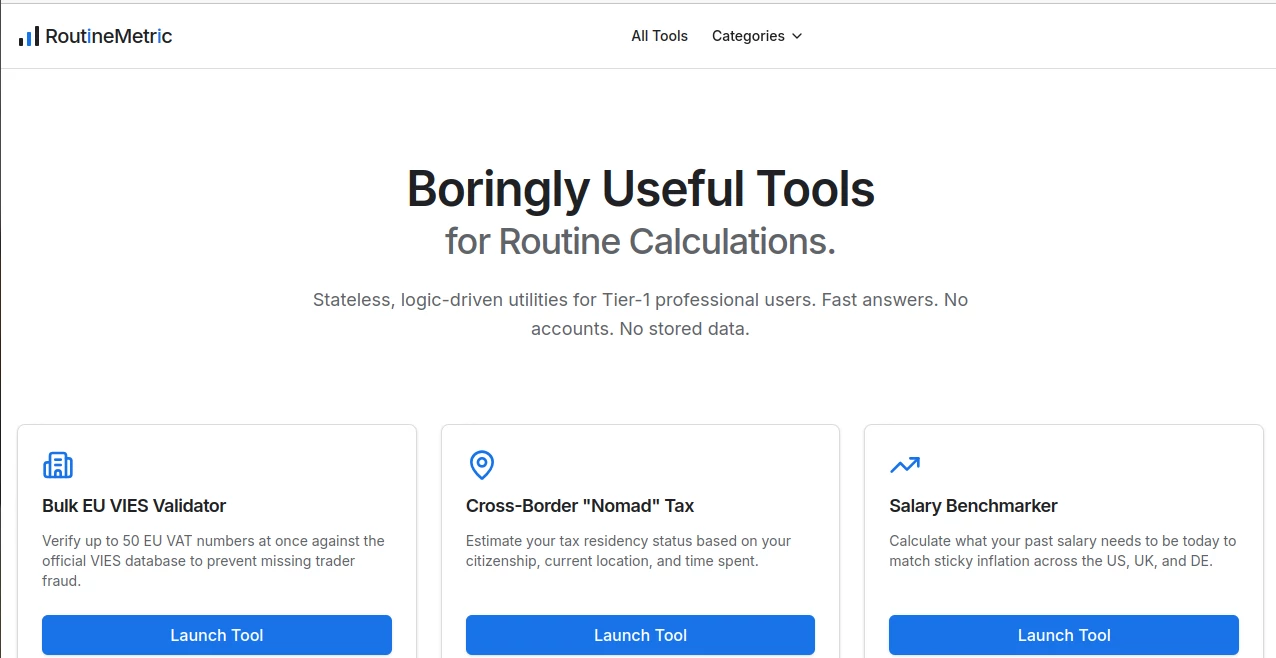 Screenshot of RoutineMetric – An AI tool in the ,AI Productivity Tools ,AI Task Management ,AI Team Collaboration ,AI Meeting Assistant  category, showcasing its interface and key features.