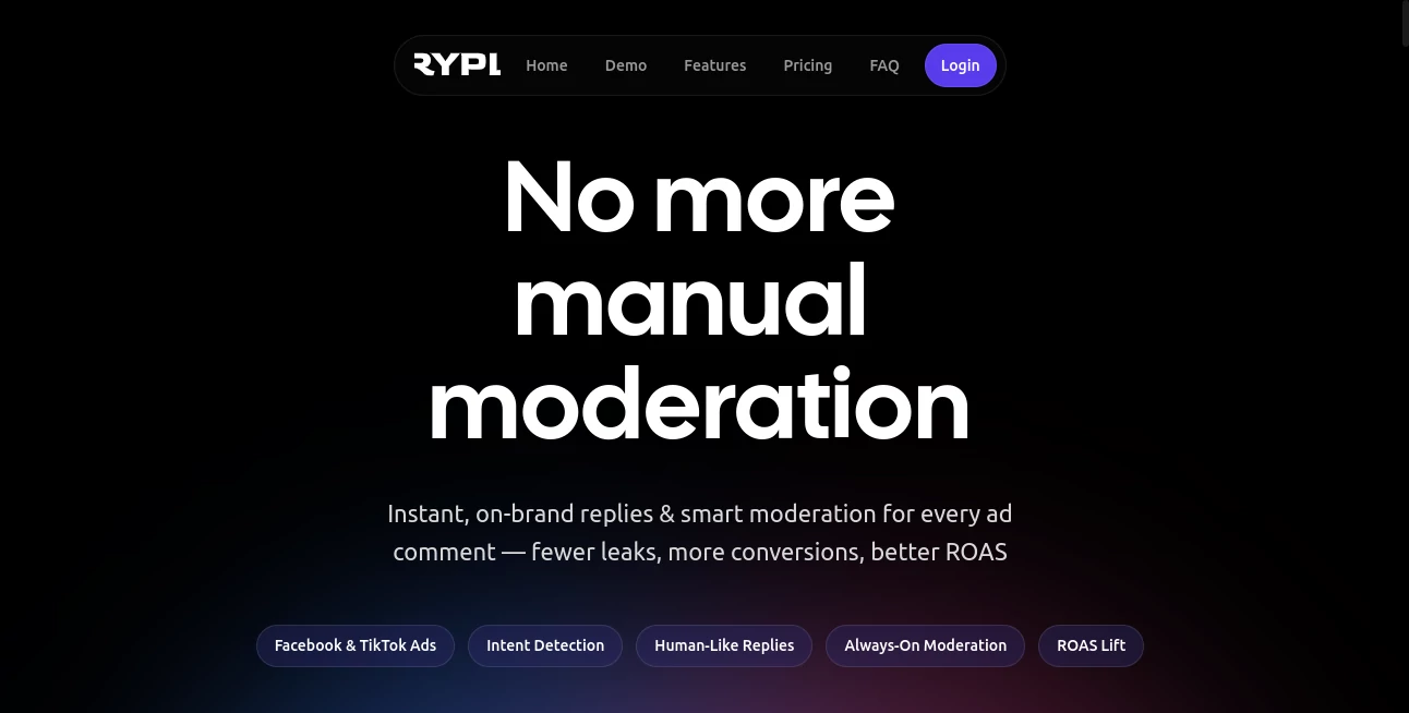 Screenshot of rypl.is – An AI tool in the ,AI Analytics Assistant ,AI Social Media Assistant ,AI Productivity Tools ,Marketing  category, showcasing its interface and key features.