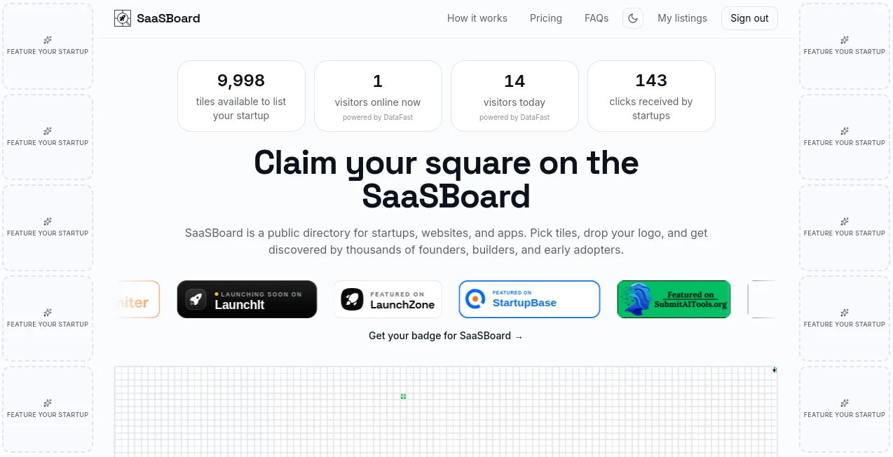 Screenshot of SaaSBoard – An AI tool in the ,AI Tools Directory ,Marketing  category, showcasing its interface and key features.