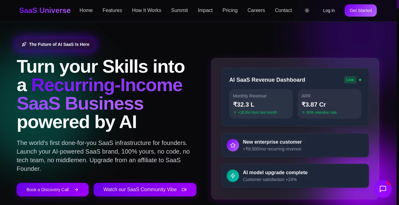 Screenshot of SaaS Universe – An AI tool in the ,AI Tools Directory  category, showcasing its interface and key features.