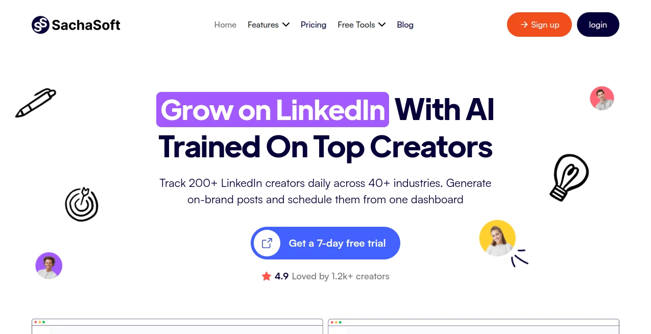 Screenshot of SachaSoft – An AI tool in the ,AI Writing Assistants ,AI Content Generator ,AI Social Media Assistant ,Marketing  category, showcasing its interface and key features.