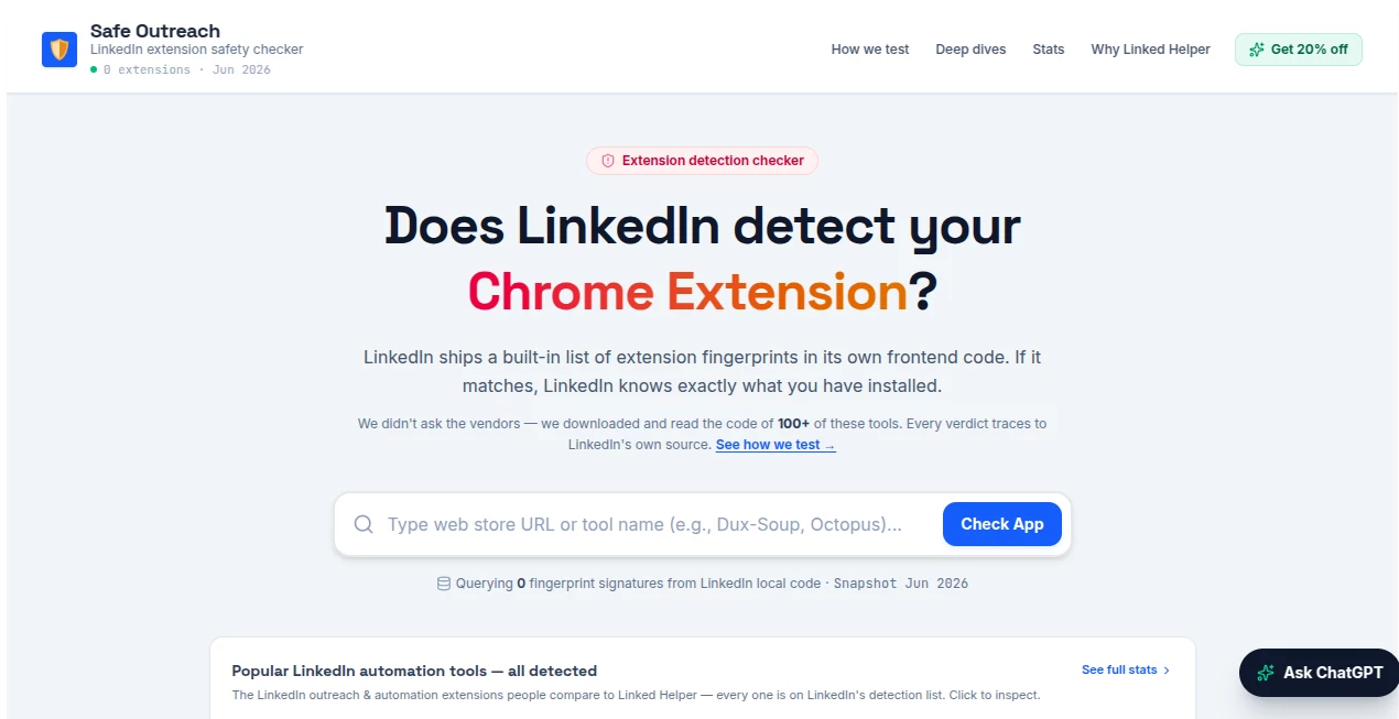 Screenshot of Safe Outreach – An AI tool in the ,AI Lead Generation ,AI Email Assistant ,AI Email Generator ,AI Email Marketing  category, showcasing its interface and key features.