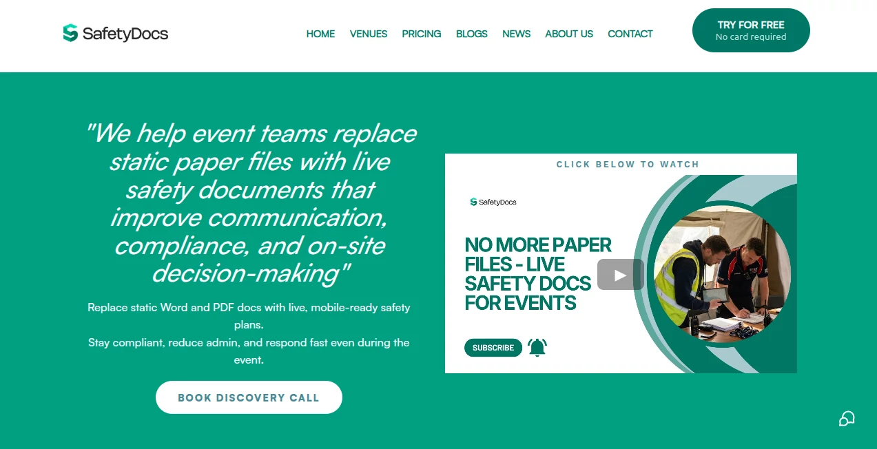 Screenshot of SafetyDocs Ltd – An AI tool in the ,AI Workflow Management ,AI Documents Assistant  category, showcasing its interface and key features.