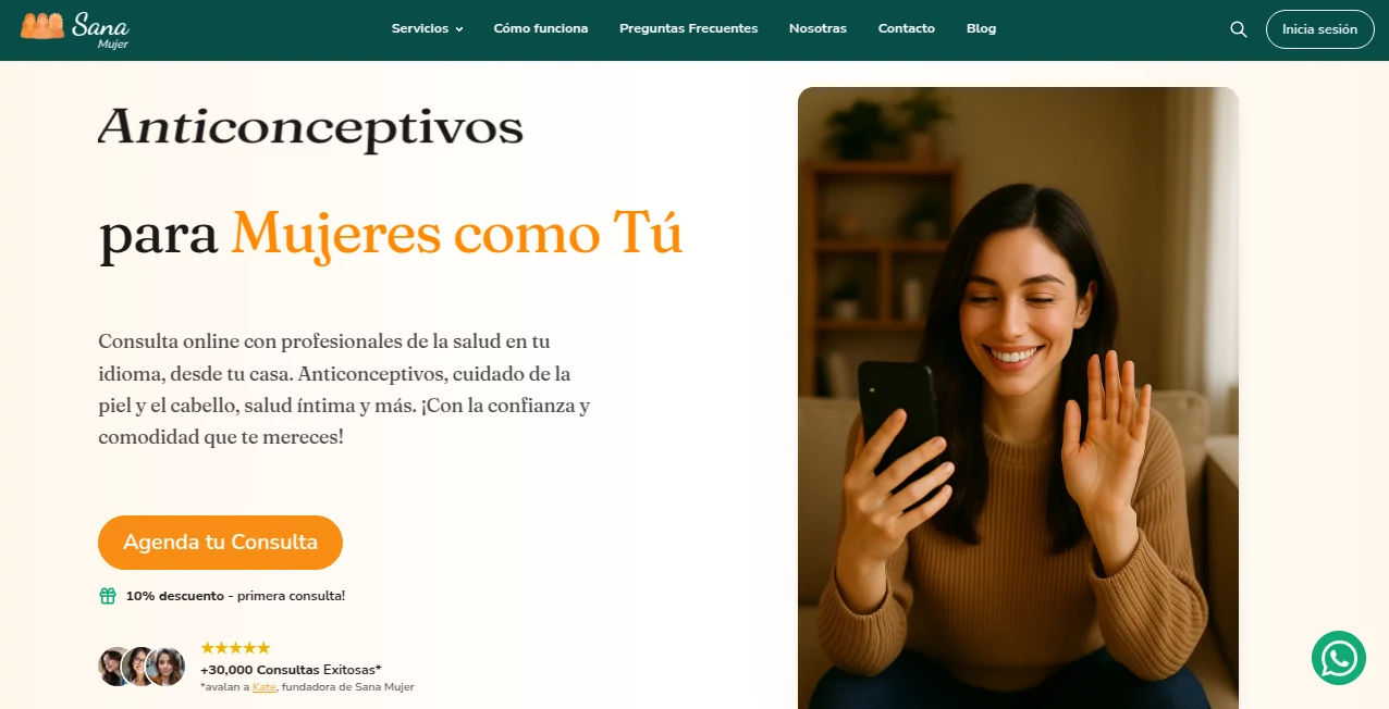 Screenshot of Sana Mujer – An AI tool in the ,AI Life Assistant ,AI Mental Health ,AI Healthcare  category, showcasing its interface and key features.
