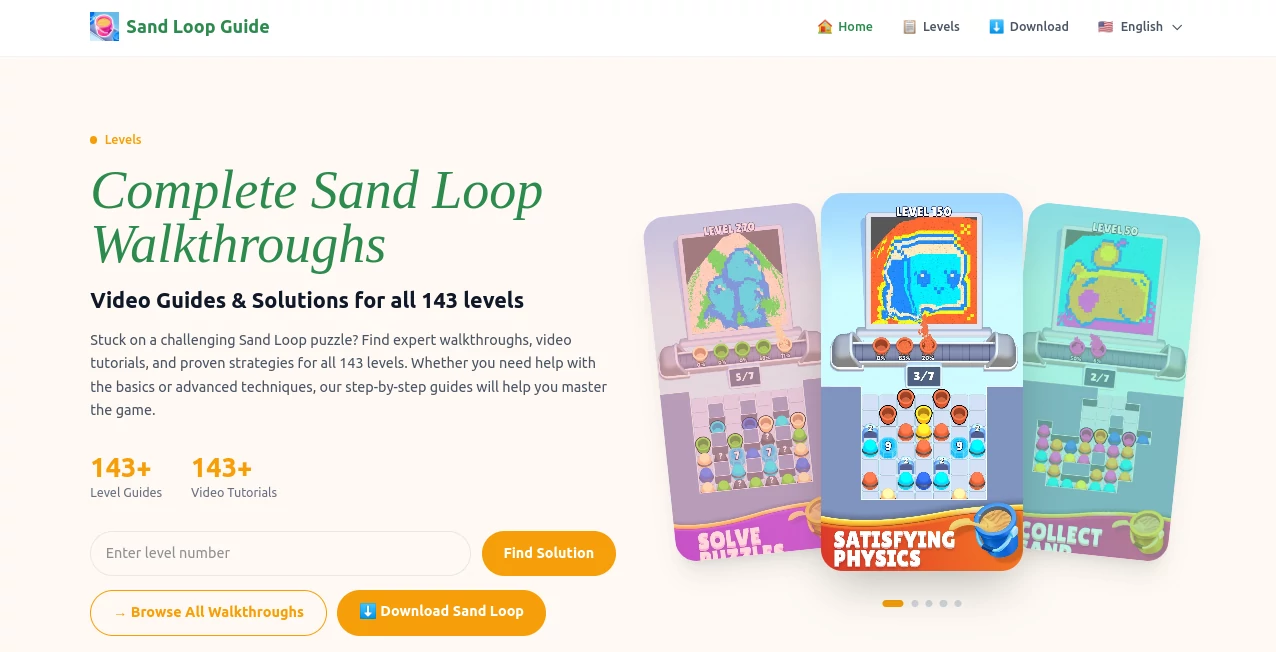 Screenshot of Sand Loop Guide – An AI tool in the ,Other  category, showcasing its interface and key features.