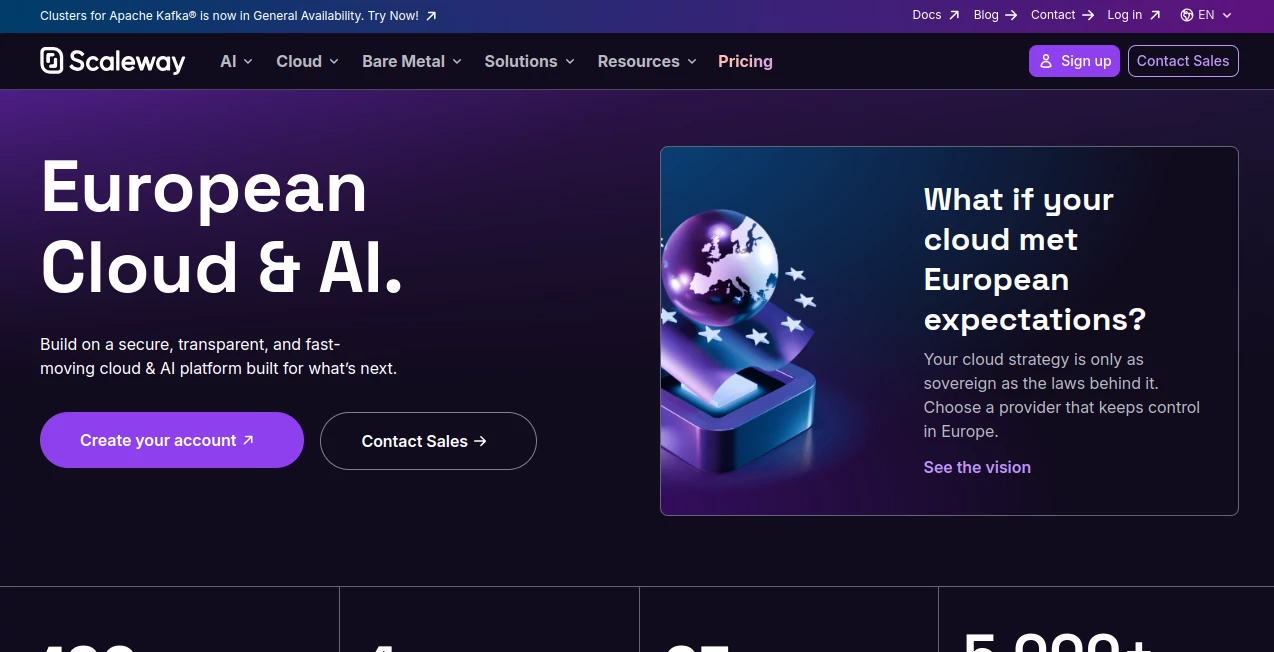 Screenshot of Scaleway – An AI tool in the ,Other ,Code & IT ,AI Developer Tools ,AI DevOps Assistant  category, showcasing its interface and key features.