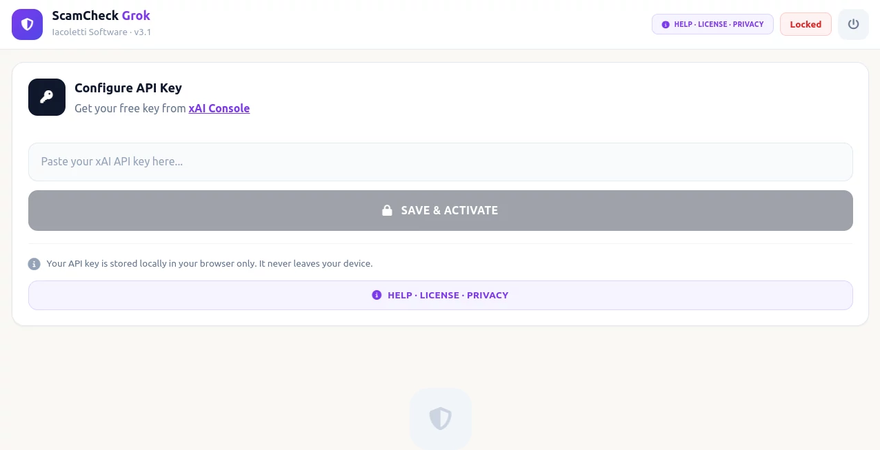 Screenshot of ScamCheck Grok – An AI tool in the ,AI Detector  category, showcasing its interface and key features.
