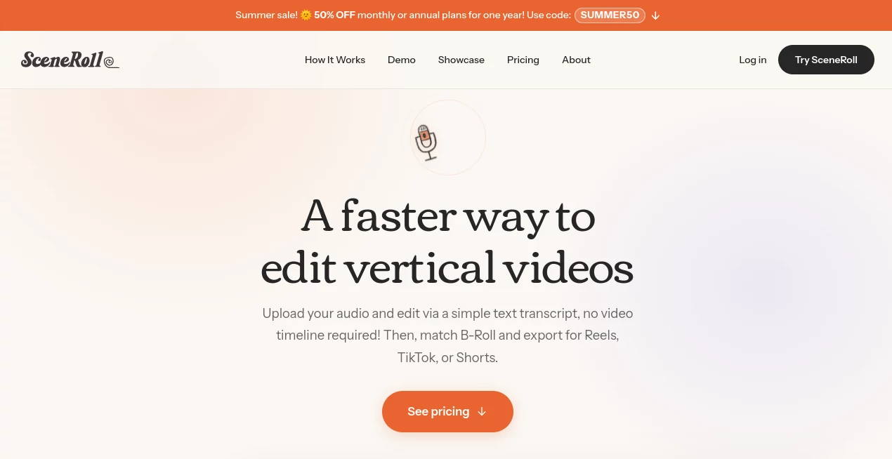 Screenshot of SceneRoll – An AI tool in the ,AI Video Recording ,AI Video Editor ,AI Short Clips Generator ,AI UGC Video Generator  category, showcasing its interface and key features.