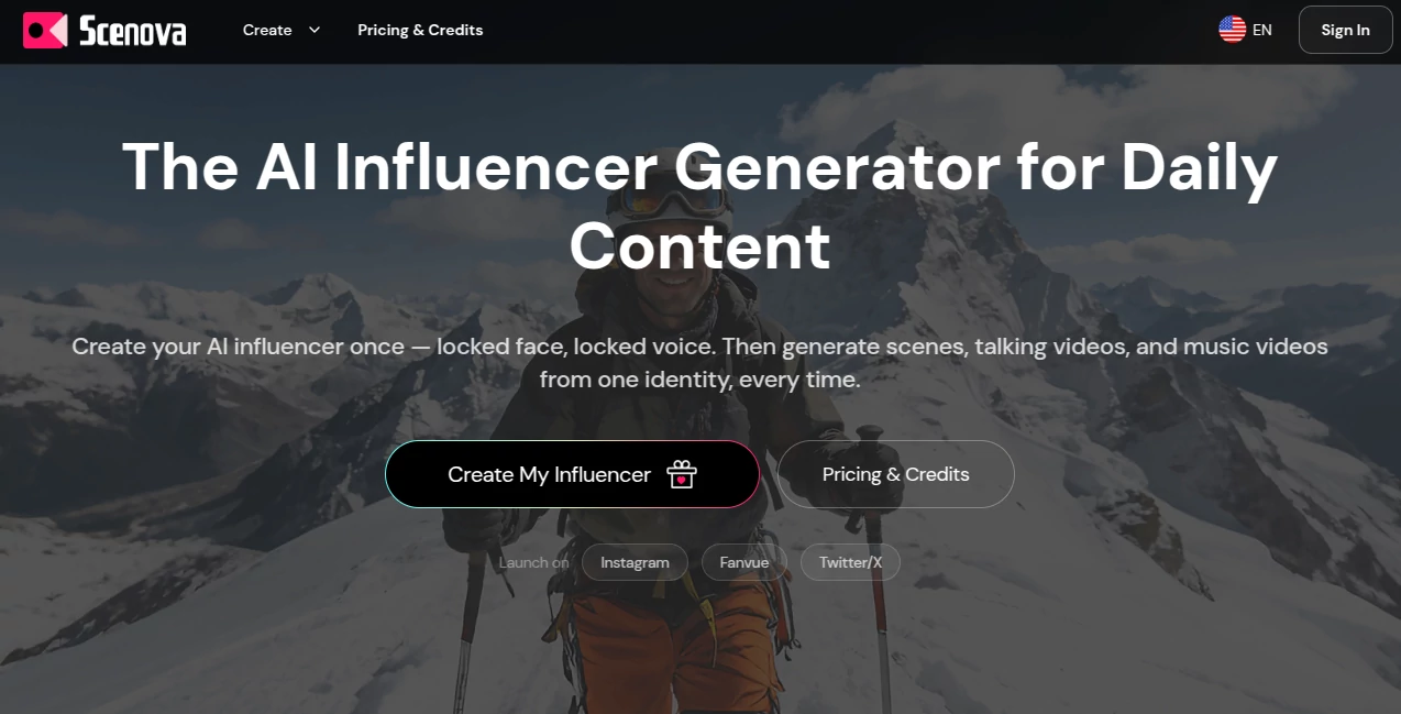 Screenshot of AI Influencer Generator – An AI tool in the  category, showcasing its interface and key features.