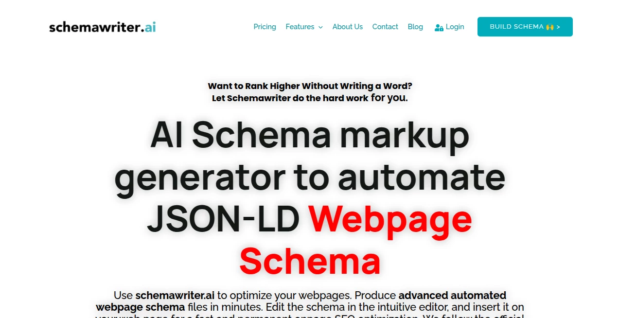 Screenshot of schemawriter.ai – An AI tool in the ,AI Developer Docs ,AI API Design ,AI Code Generator ,AI Developer Tools  category, showcasing its interface and key features.