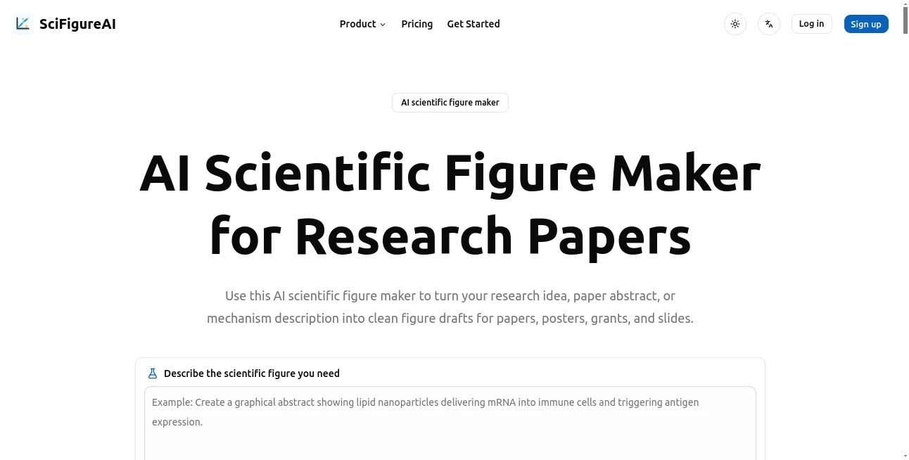 Screenshot of SciFigureAI – An AI tool in the ,AI Text to Image ,AI Illustration Generator ,AI Image to Image ,AI Art Generator  category, showcasing its interface and key features.