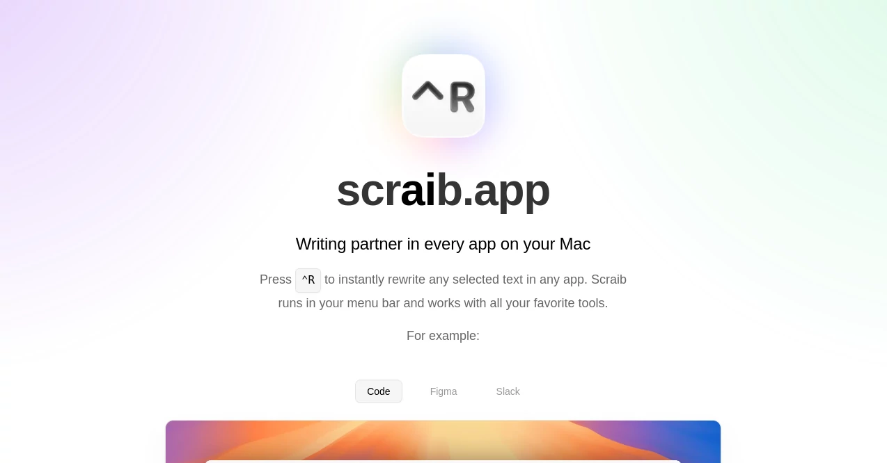 Screenshot of scraib.app – An AI tool in the ,AI Content Generator ,AI Rewriter ,AI General Writing ,AI Writing Assistants  category, showcasing its interface and key features.