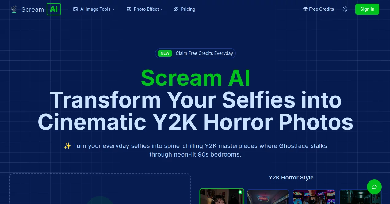Screenshot of Scream AI – An AI tool in the ,AI Photo & Image Generator ,AI Art Generator ,AI Face Swap Generator ,AI Image to Image  category, showcasing its interface and key features.