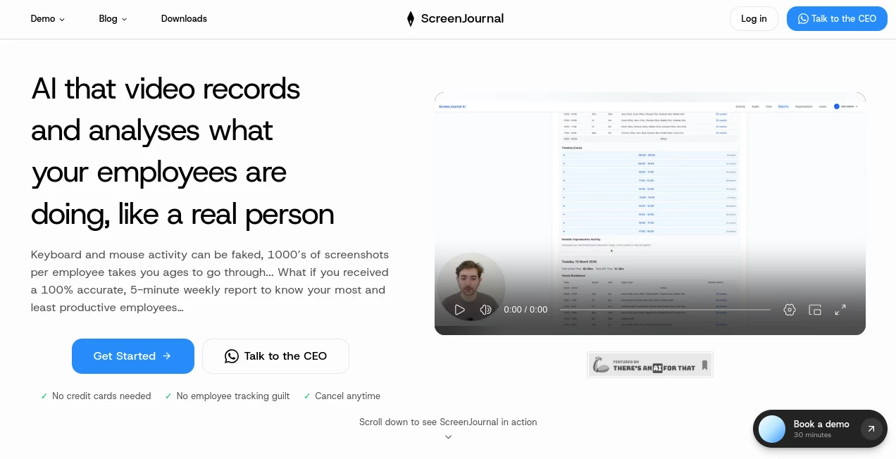Screenshot of Screen Journal – An AI tool in the ,AI Blog Writer ,AI Writing Assistants ,AI Content Generator ,Text & Writing  category, showcasing its interface and key features.