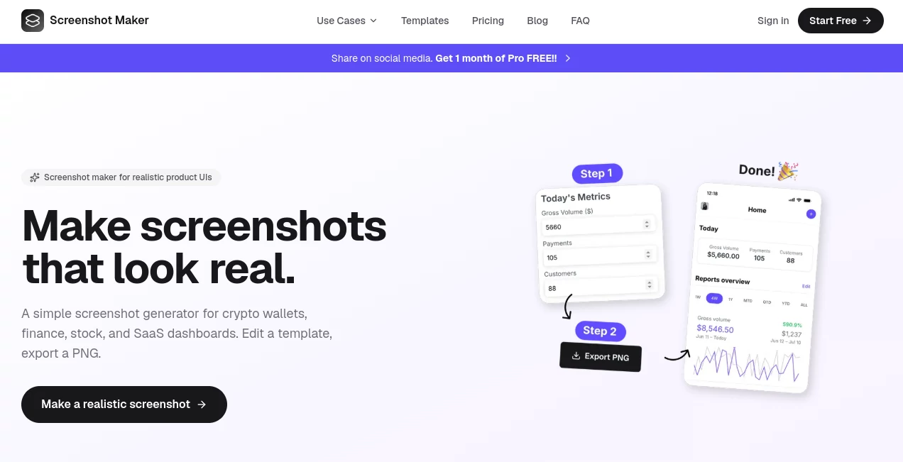 Screenshot of Screenshot Maker – An AI tool in the ,AI Ad Generator ,Marketing  category, showcasing its interface and key features.