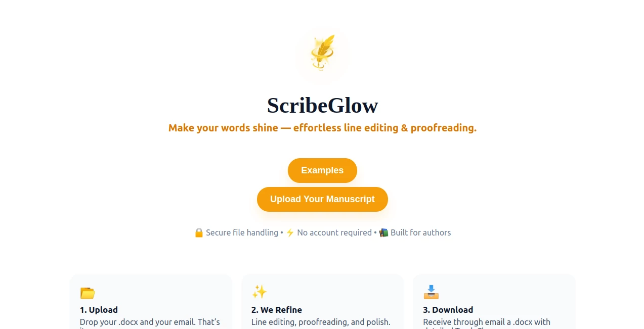 Screenshot of ScribeGlow – An AI tool in the ,AI Grammar Checker ,AI Writing Assistants  category, showcasing its interface and key features.