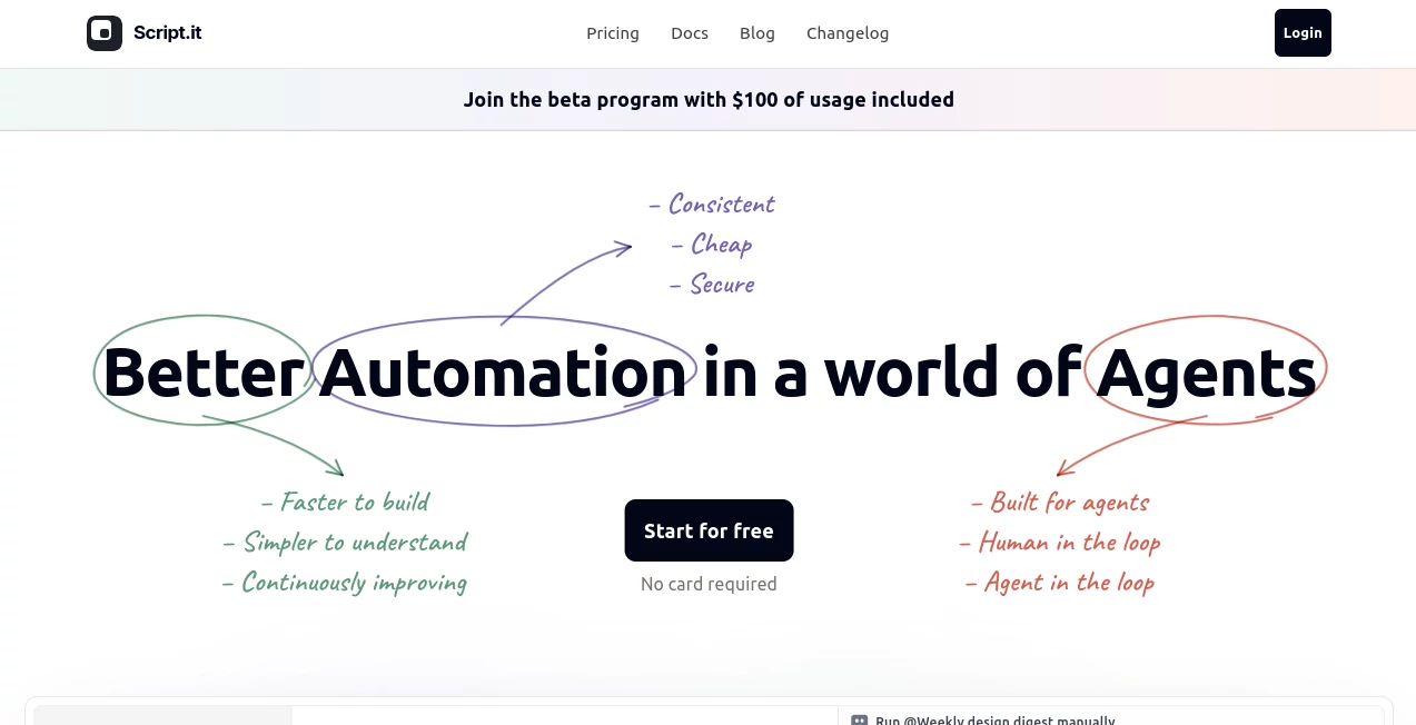 Screenshot of Script.it – An AI tool in the ,AI Productivity Tools ,AI Team Collaboration ,AI Workflow Management ,AI Project Management  category, showcasing its interface and key features.